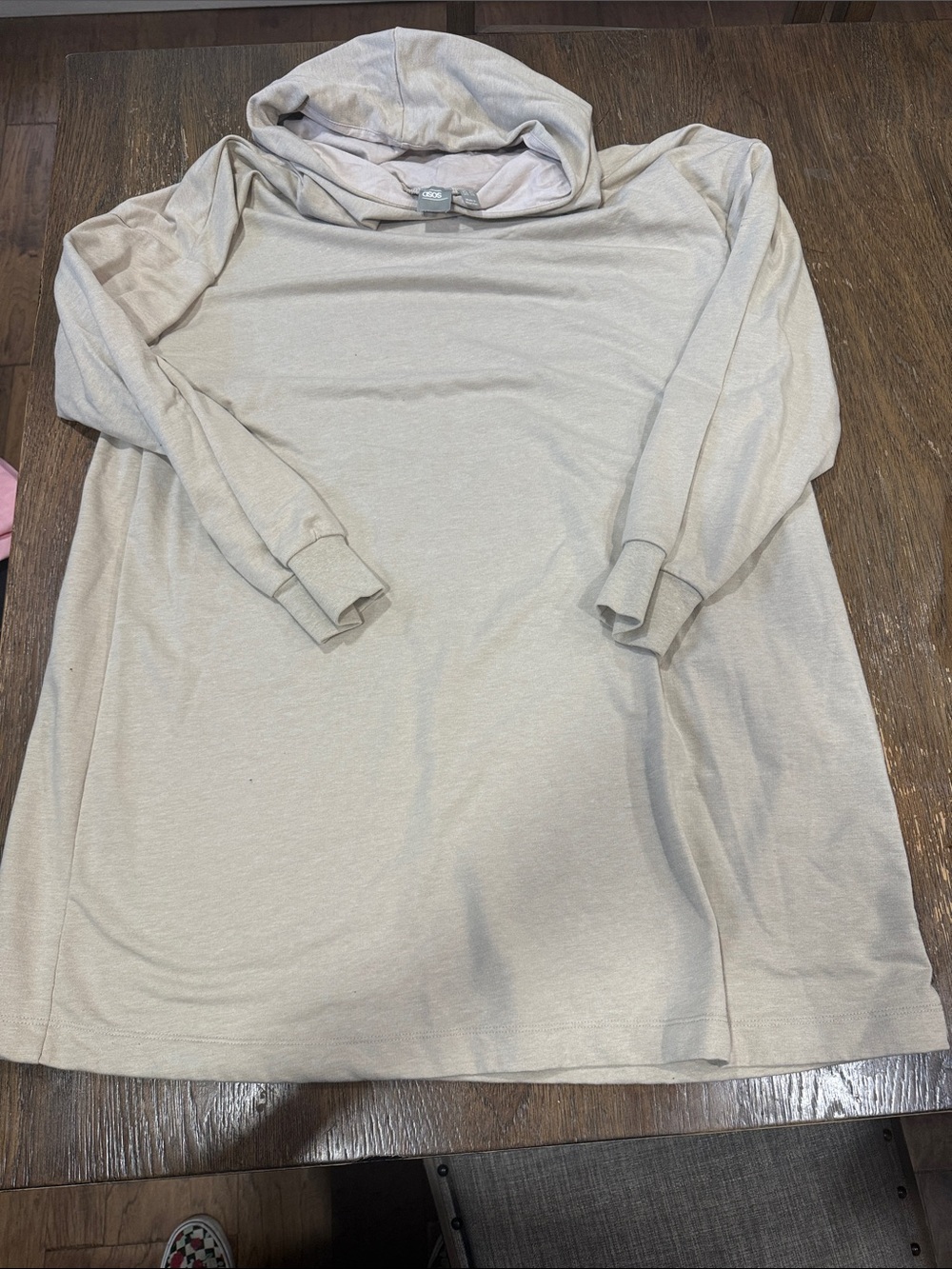 ASOS Light Beige Hooded Long-Sleeve Tunic